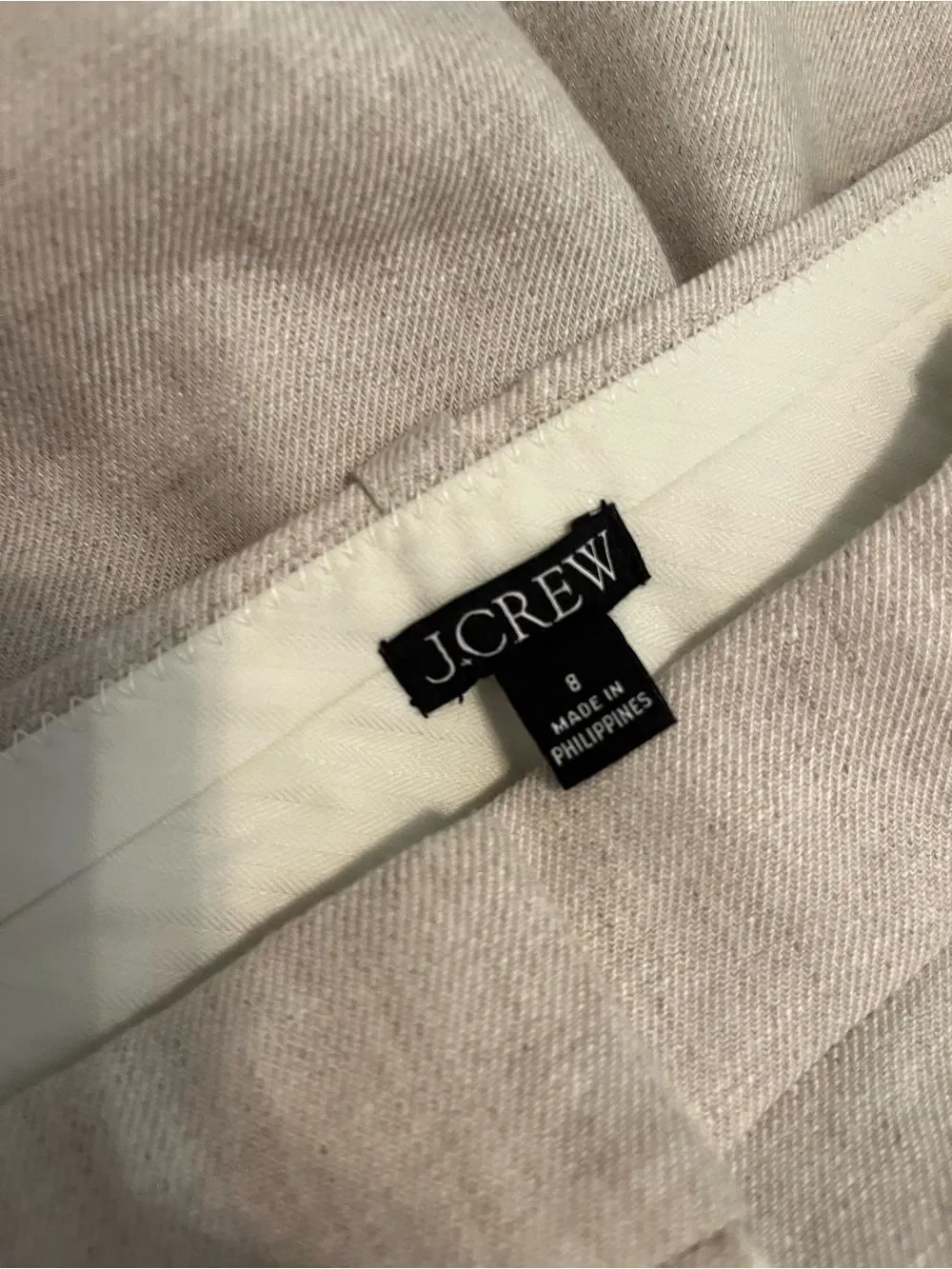 J.Crew Linen Blend Wide Leg Trouser Pants in Oatmeal Beige — Size 8 NWOT